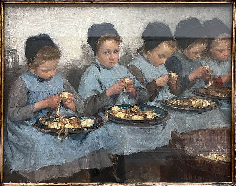 Pierre Jacques Dierckx — Orphelines pelant des pommes de terre, 1909 (ou plus tôt)