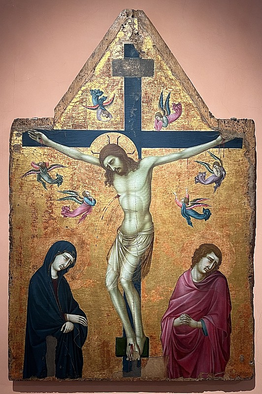 Ugolino di Nerio — La Crucifixion avec la Vierge, saint Jean et des anges, vers 1330-1335
