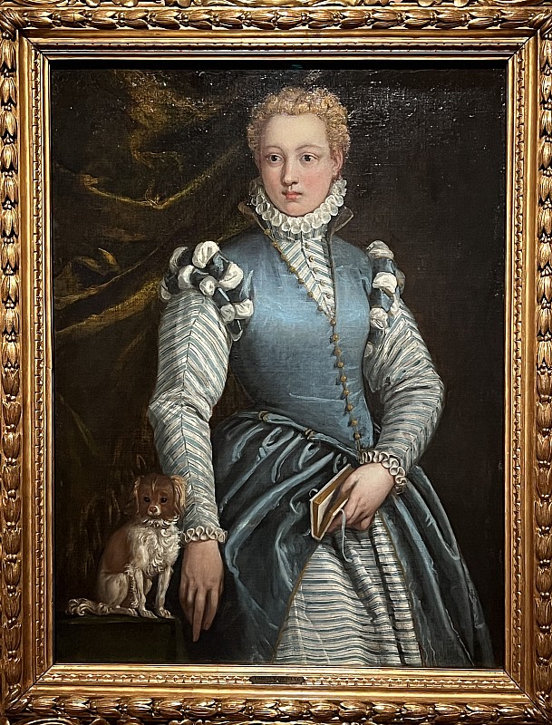 Véronèse — Portrait d'une femme avec un chien, vers 1560-1570
