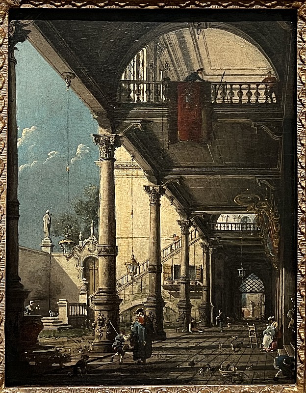 Canaletto — Capriccio avec colonnade à l'intérieur d'un palais, vers 1765