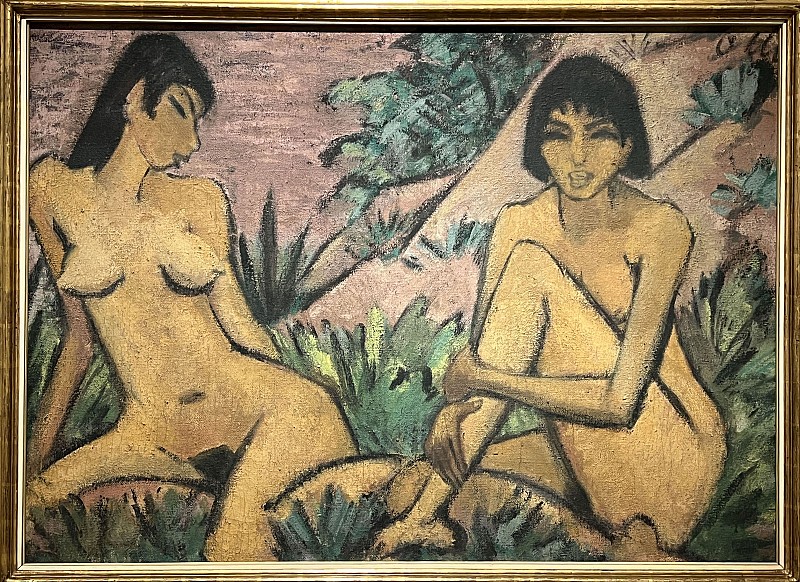 Otto Mueller — Deux Nus féminins dans un paysage, vers 1926
