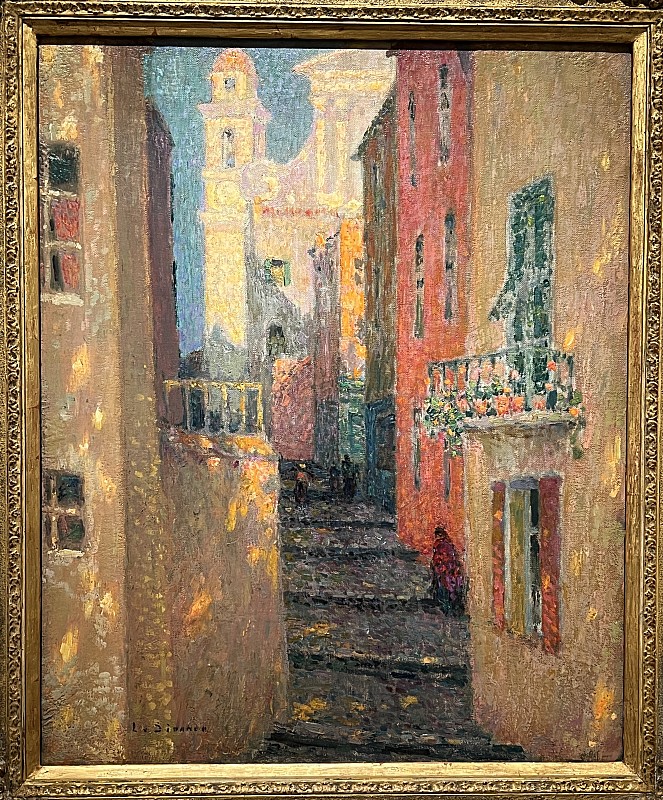 Henri Le Sidaner — La Rue de l'église, Villefranche-sur-Mer, vers 1928