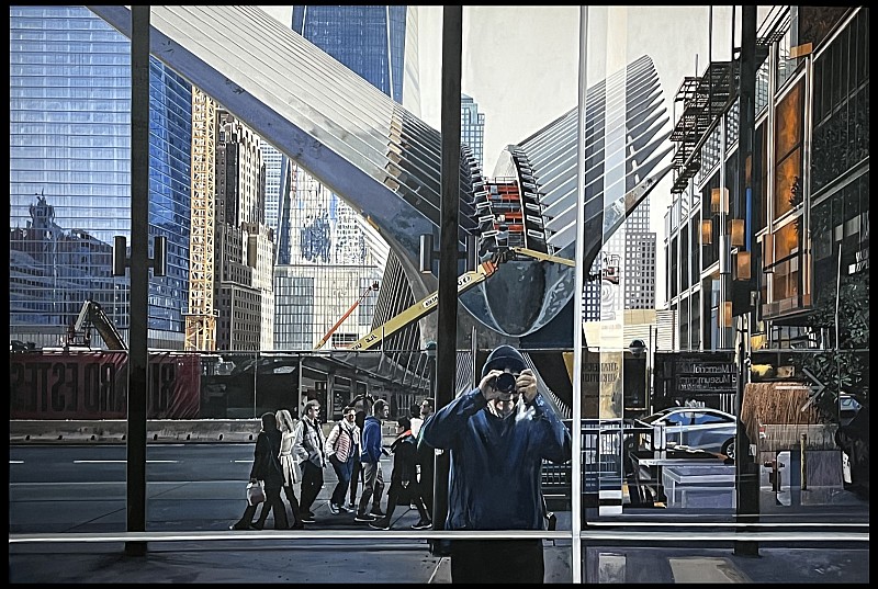 Richard Estes — Autoportrait près de l'Oculus au World Trade Center, 2017