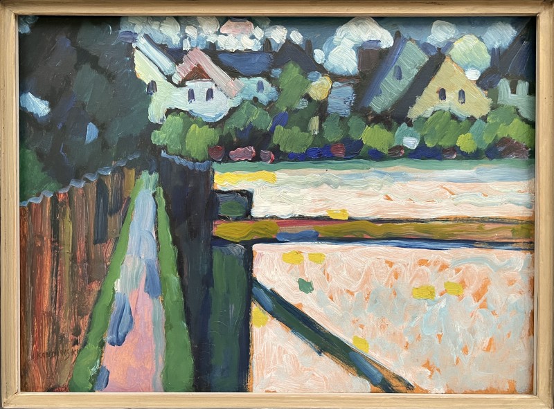 Kandinsky — Murnau footpath and houses, 1909