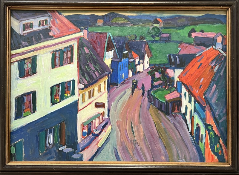 Kandinsky — Murnau vue du pub Griesbräu, 1908