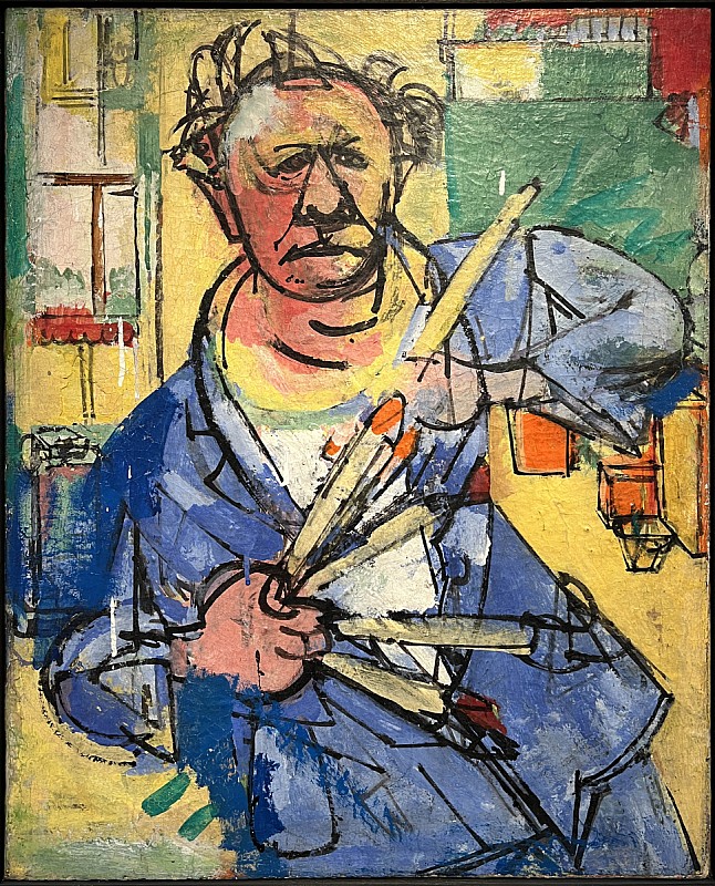 Hans Hofmann — Autoportrait en manteau bleu, 1942